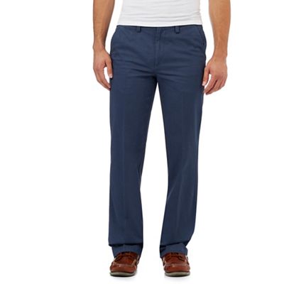Maine New England Big and tall mid blue tailored fit chinos